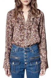 Zadig  amp  Voltaire Tuska Satin Button-Up Shirt   Nordstrom at Nordstrom